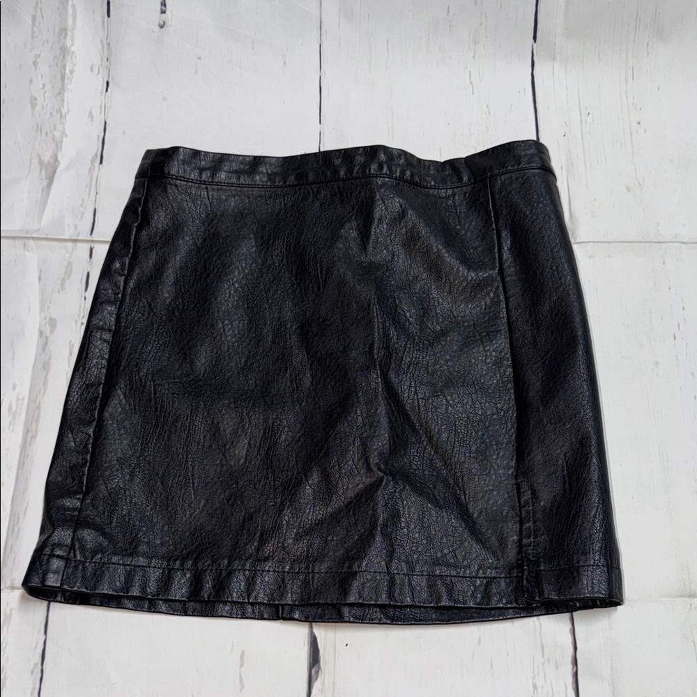 Little Girl - Black Pleather Mini Skirt